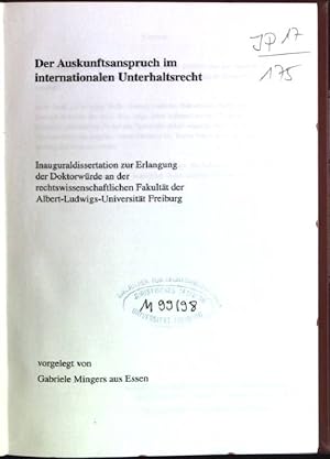 Der Auskunftsanspruch im internationalen Urheberrecht