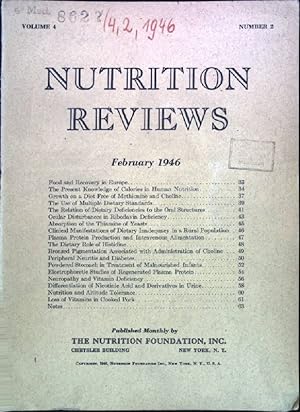 Seller image for The Dietary Role of Histidine. - In : Vol. 4, Number 2, February 1946, Nutrition Reviews. for sale by books4less (Versandantiquariat Petra Gros GmbH & Co. KG)