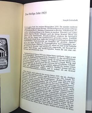 Bild des Verkufers fr Das Heilige Jahr 1925; Sonderdruck aus: Begegnungen mit Konrad Theiss; zum Verkauf von books4less (Versandantiquariat Petra Gros GmbH & Co. KG)