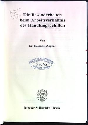 Seller image for Die Besonderheiten beim Arbeitsverhltnis des Handlungsgehilfen Schriften zum Sozial- und Arbeitsrecht; 121 for sale by books4less (Versandantiquariat Petra Gros GmbH & Co. KG)
