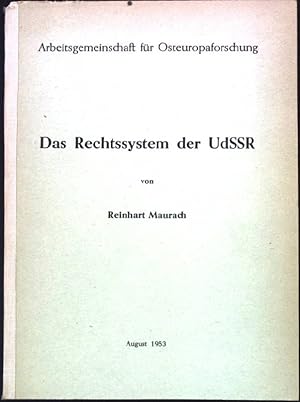 Imagen del vendedor de Das Rechtssystem der UdSSR. - Arbeitsgemeinschaft fr Osteuropaforschung. a la venta por books4less (Versandantiquariat Petra Gros GmbH & Co. KG)