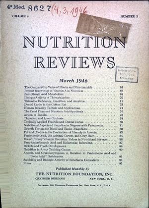 Seller image for Present Knowledge of Vitamin A in Nutrition. - In : Vol. 4, Number 3, March 1946, Nutrition Reviews. for sale by books4less (Versandantiquariat Petra Gros GmbH & Co. KG)