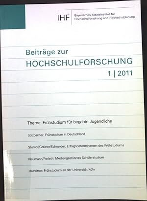 Immagine del venditore per Frhstudium fr begabte Jugendliche; Beitrge zur Hochschulforschung, Heft 1; venduto da books4less (Versandantiquariat Petra Gros GmbH & Co. KG)