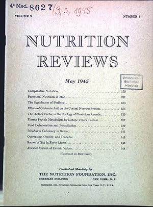 Seller image for Riboflavin Deficiency in Swine. - In : Vol. 3, Number 5, May /1945, Nutrition Reviews. for sale by books4less (Versandantiquariat Petra Gros GmbH & Co. KG)