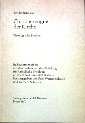 Bild des Verkufers fr Der heilige Bischof Altmann von Passau, ein unentwegter Anhnger Gregors VII. aus Westfalen; Sonderdruck aus: Christuszeugnis der Kirche, Theologische Studien. zum Verkauf von books4less (Versandantiquariat Petra Gros GmbH & Co. KG)