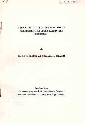 Bild des Verkufers fr Feeding activities of the snail Marisa cornuarietis (L.) under laboratory conditions zum Verkauf von ConchBooks