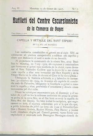 Butlletí del Centre Excursionista de la Comarca de Bages, nº 7. Any III. Febrer 1907.