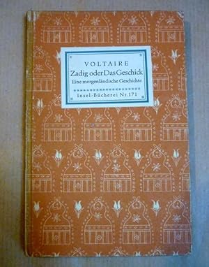 Bild des Verkufers fr Zadig oder Das Geschick. Eine morgenlndische Geschichte (Insel-Bcherei Nr. 171) zum Verkauf von Antiquariat Bernhard