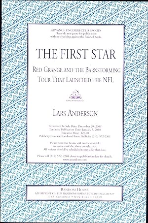 Seller image for The First Star / Red Grange and the Barnstorming Tour that Launched the NFL (ADVANCE UNCORRECTED PROOFS) for sale by Cat's Curiosities