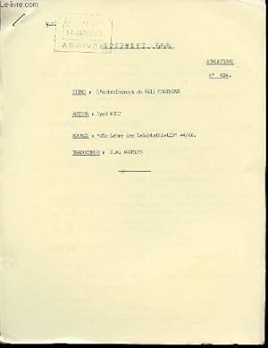 Imagen del vendedor de DOCUMENT I.N.S. N424 : ATHLETISME - L'ENTRAINEMENT DE BILL CROTHERS. a la venta por Le-Livre