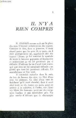 Bild des Verkufers fr IL N'Y A RIEN COMPRIS zum Verkauf von Le-Livre