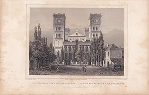 Dom in Fünfkirchen Hauptfacade, Pécs, Stahlstich um 1860 von L. Rohbock, Blattgröße: 15,5 x 24,5 ...