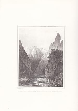 Die Bergspalte bei Thorda, A Tordai Hasadek, Stahlstich um 1860 von J. Poppel nach L. Rohbock, Bl...