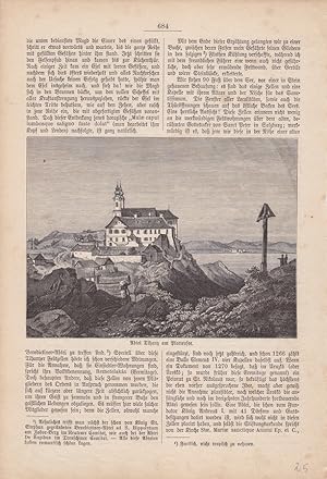 Abtei Tihany am Plattensee, Holzstich um 1865, Blattgröße: 27 x 18,5 cm, reine Bildgröße: 11,5 x ...