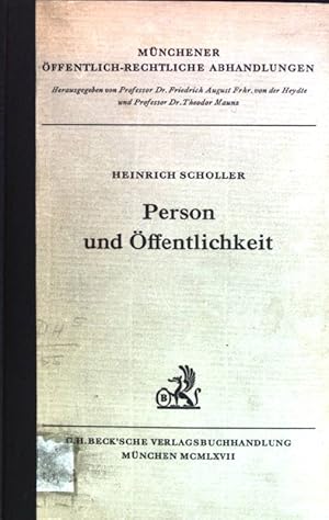 Seller image for Person und ffentlichkeit : zum Spannungsverhltnis von Pressefreiheit und Persnlichkeitsschutz Mnchener ffentlich-rechtliche Abhandlungen; 3 for sale by books4less (Versandantiquariat Petra Gros GmbH & Co. KG)