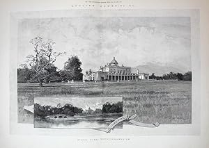 A Large Original Antique Print from The Illustrated London News Illustrating Stoke Park in Buckin...
