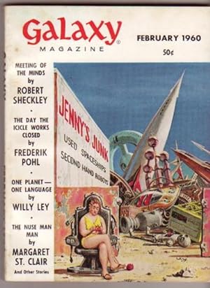 Seller image for Galaxy February 1960, Something Bright, Meeting of the Minds, The Day the Icile Works Closed, Crying Jag, Death's Wisher, The Nuse Man, Dumbwaiter, East in the Morning, + for sale by Nessa Books