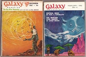 Image du vendeur pour Galaxy December 1961 & February 1962, featuring "The Day After Doomsday" by Poul Anderson (in 2 issues) + Critical Mass, The Rag & Bone Men, The Big Engine, Rainbird, The Watery Wonders of Captain Nemo, Satisfaction Guaranteed, Oh Rats!, Shatter the Wall+ mis en vente par Nessa Books
