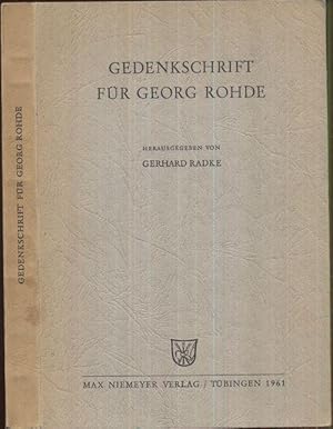 Bild des Verkufers fr Gedenkschrift fr Georg Rohde. zum Verkauf von Antiquariat Dwal