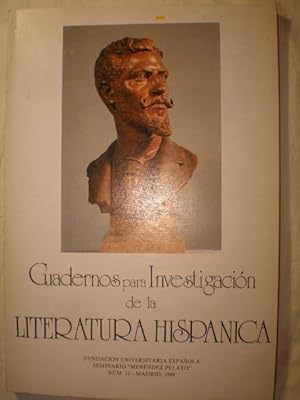 Image du vendeur pour Cuadernos para investigacin de la Literatura Hispnica 11 - 1989 mis en vente par Librera Antonio Azorn