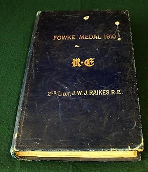 ROYAL ENGINEERS  FOWKE MEDAL 1910: bound folio volume of the work of 2nd Lieutenant John Walter ...