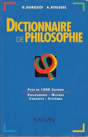 Image du vendeur pour DICTIONNAIRE DE PHILOSOPHIE mis en vente par Librera Vobiscum