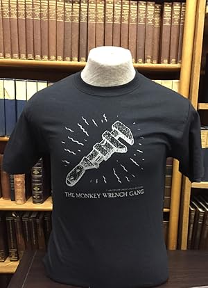Image du vendeur pour The Wrench T-Shirt - Black (S); The Monkey Wrench Gang T-Shirt Series mis en vente par Ken Sanders Rare Books, ABAA