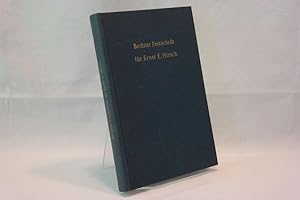 Berliner Festschrift für Ernst E. Hirsch (= dargebracht von Mitgliedern der juristischen Fakultät...