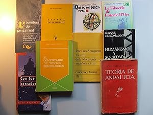 Imagen del vendedor de L'AVENTURA DEL PENSAMENT + CON LOS OJOS CERRADOS + LA FILOSOFA DE EUGENIO D'ORS + QU ES SER AGNSTICO? +HUMANISMO Y SOCIEDAD + ESPAA INVERTEBRADA + TEORA DE ANDALUCA (LOTE DE 7 LIBROS) a la venta por Libros Dickens