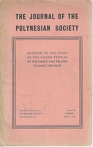 Image du vendeur pour The Journal of the Polynesian Society. Vol. 52. No. 1. March 1943 mis en vente par Tinakori Books