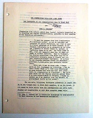 De l'expédition 1913-1918 à nos jours: les transports et les communications dans le Grand Nord