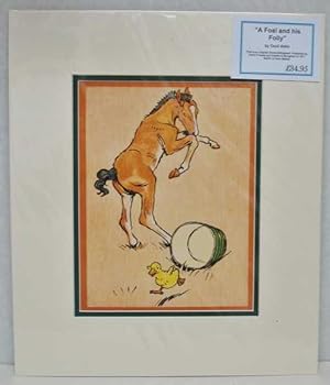 Immagine del venditore per Foal and Folly: Farm Babies XIV Original Chromolithograph venduto da Maynard & Bradley
