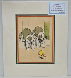 Imagen del vendedor de Hasty Farewell: Farm Babies VIII Original Chromolithograph a la venta por Maynard & Bradley