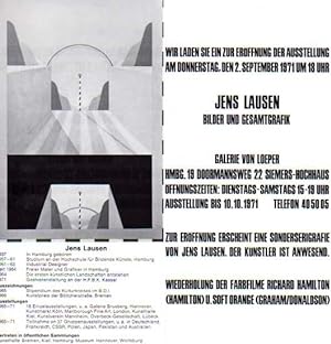 Bild des Verkufers fr Bilder und Gesamtgrafik. Galerie von Loeper, Hamburg, 2.9. - 10.10.1971. [Einladungskarte]. zum Verkauf von Antiquariat Querido - Frank Hermann