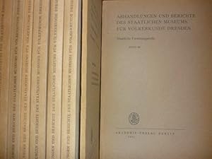 Image du vendeur pour Abhandlungen und Berichte des Staatlichen Museums fr Vlkerkunde Dresden. (Staatliche Forschungsstelle). Bde. 21-33 und Kartenbeilage. Zus. 13 Bde. und 1 Mappe. mis en vente par Antiquariat Diderot