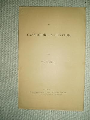 Seller image for Zu Cassiodorius Senator for sale by Expatriate Bookshop of Denmark