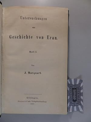 Untersuchungen zur Geschichte von Eran - Heft 1 & 2 [2 Hefte in einem Buch]. Heft I - 1896, Heft ...