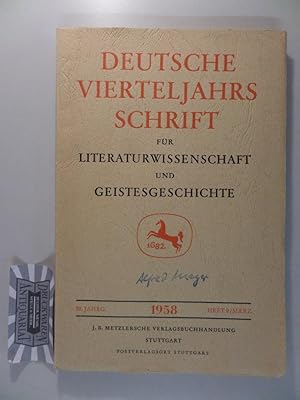 Seller image for Deutsche Vierteljahrsschrift fr Literaturwissenschaft und Geistesgeschichte : 32. Jahrgang - 1958 - Heft 2/ Mrz. for sale by Druckwaren Antiquariat