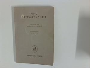 Imagen del vendedor de NJW Leitsatzkarte i,Schlssel- und Abkrzungsverzeichniss. mit Hinweisen fr die Einordnung und Benutzung der Kartei. a la venta por ANTIQUARIAT FRDEBUCH Inh.Michael Simon