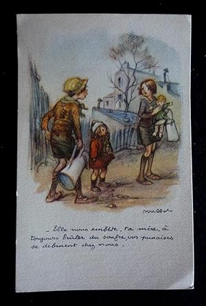 Seller image for Carte postale illustre par Poulbot for sale by Abraxas-libris