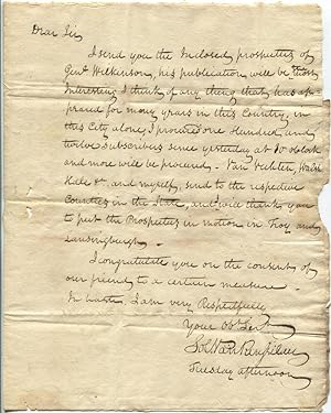 Seller image for 1815 Solomon Van Rensselaer Promotes General James Wilkinson's "Memoirs of My Own Times" for sale by Dennis Holzman Antiques