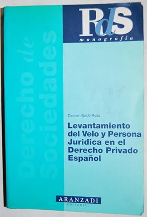 Imagen del vendedor de LEVANTAMIENTO DEL VELO Y PERSONA JURIDICA EN EL DERECHO PRIVADO ESPAOL a la venta por Fbula Libros (Librera Jimnez-Bravo)