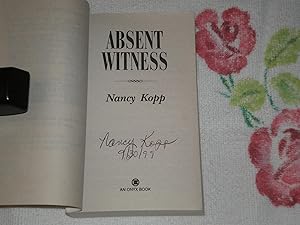 Seller image for Absent Witness: Signed for sale by SkylarkerBooks