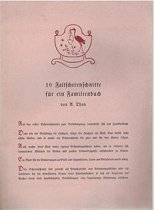 Bild des Verkufers fr 10 Faltscherenschnitte f?r ein Familienbuch zum Verkauf von Antiquariat Hans Wger