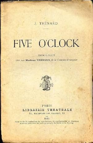 Bild des Verk�ufers f�r FIVE O'CLOCK - MONOLOGUE dit par Madame THENARD, de al Com�die Francaise. zum Verkauf von Le-Livre