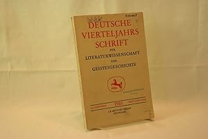 Deutsche Vierteljahrs Schrift Für Literaturwissenschaft und Geistesgeschichte ( DVjs) 55. Jahrgan...