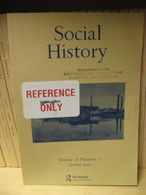 Seller image for Social History: Volume 28, Number 3, October 2003 for sale by PsychoBabel & Skoob Books