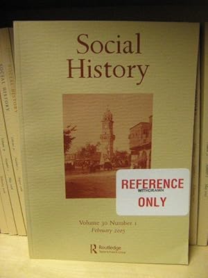 Seller image for Social History: Volume 30, Number 1, February 2005 for sale by PsychoBabel & Skoob Books