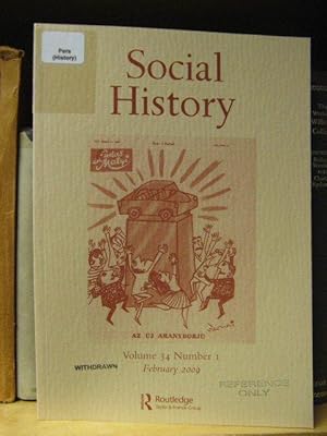 Imagen del vendedor de Social History: Volume 34, Number 1, February 2009 a la venta por PsychoBabel & Skoob Books