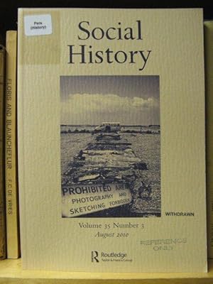 Imagen del vendedor de Social History: Volume 35, Number 3, August 2010 a la venta por PsychoBabel & Skoob Books